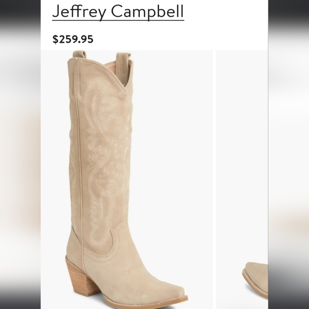 Jeffrey Campbell Rancher Knee High Western Real Suede Boot Wmn's sz-9/10  Nib
